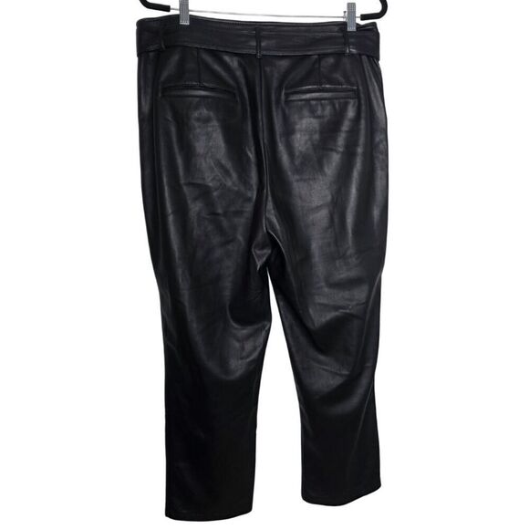 LOFT Black Faux Leather Paperbag Pants – Size 14 - Picture 2 of 7